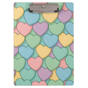 colorful candy Valentine's day heart pattern Two-T Clipboard