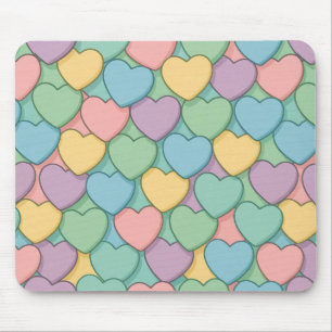 colorful candy Valentine's day heart pattern Two-T Mouse Pad
