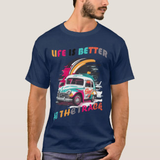 Colorful Car Vintage Life Is Better Atherack frien T-Shirt