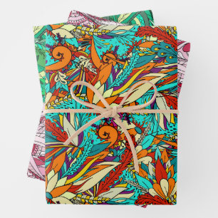 Colorful caribbean Edition  Packpapier Blatt Wrapping Paper Sheet