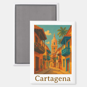 Colorful Cartagena Colombia Caribbean Charm Magnet