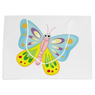 COLORFUL CARTOON BUTTERFLY LARGE GIFT BAG