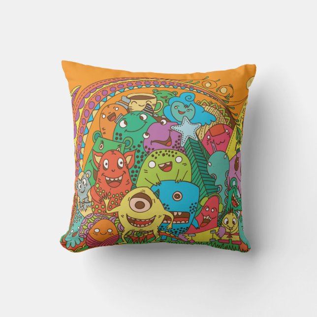 Colorful Cartoon Monster Cushion (Front)