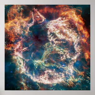 Colorful Cassiopeia A   Supernova   JWST Poster