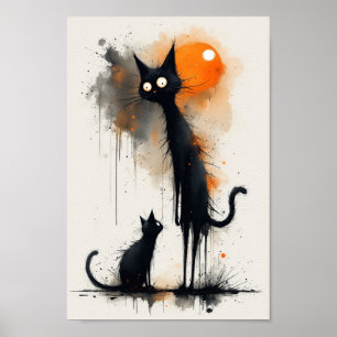 Colorful cat Art Poster