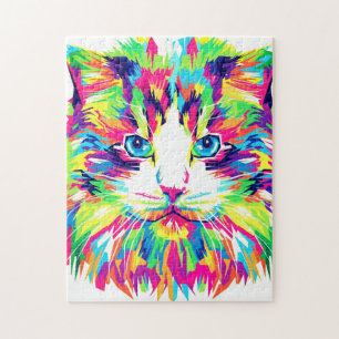 Colorful Cat - Face - Jigsaw Puzzle