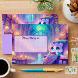 Colorful Cat Library Envelope
