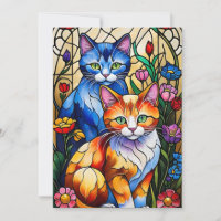 Colorful Cats Stained Glass