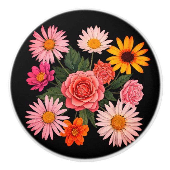 Colorful ceramic knobs leaf (Front)