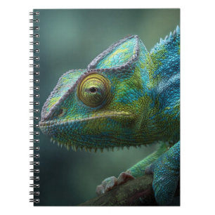 Colorful Chameleon Close-Up Notebook
