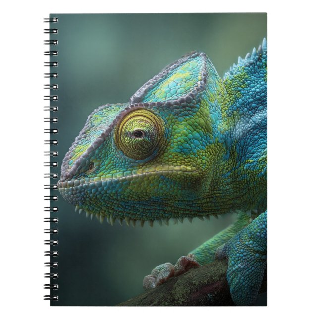Colorful Chameleon Close-Up Notebook (Front)