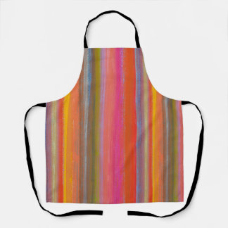 Colorful Charcoal Boho Stripes Apron