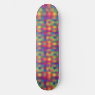 Colorful Checker Abstract Pattern Skateboard