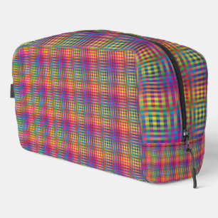 Colorful Checker Abstract Pattern Toiletry Bag