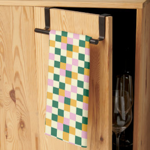 Colorful Checkerboard Pattern Tea Towel