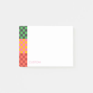 Colorful Checkered Custom Name  Post-it Notes