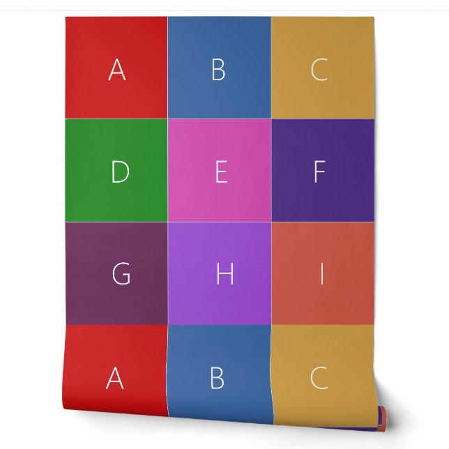 COLORFUL CHECKERED SQUARES WITH LETTERS SIMPLE WALLPAPER (Unrolling)