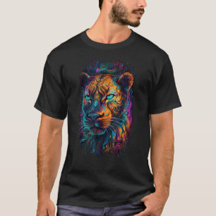 Colorful Cheetah Psychedelic Trippy Hippie Men Wom T-Shirt
