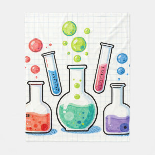 Colorful Chemistry Lab Glassware Fleece Blanket