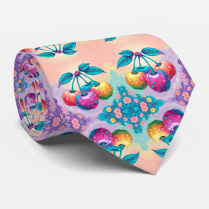 Colorful cherry for Fathers Day Tie