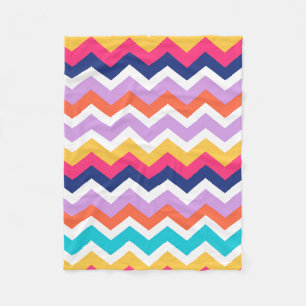 Colorful Chevron Pattern Home Decor Accent Fleece Blanket