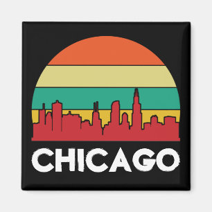 Colorful Chicago Windy City Cityscape Magnet