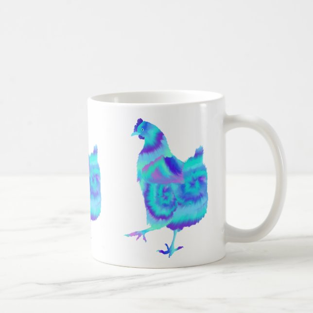 Colorful Chickens Cute Farm Animal Art Painting Coffee Mug (Right)