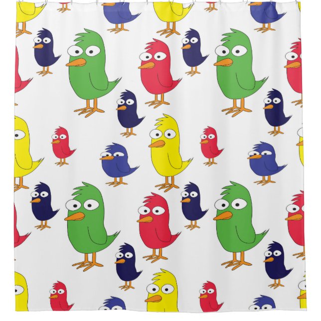 Colorful Chickens Shower Curtain (Front)