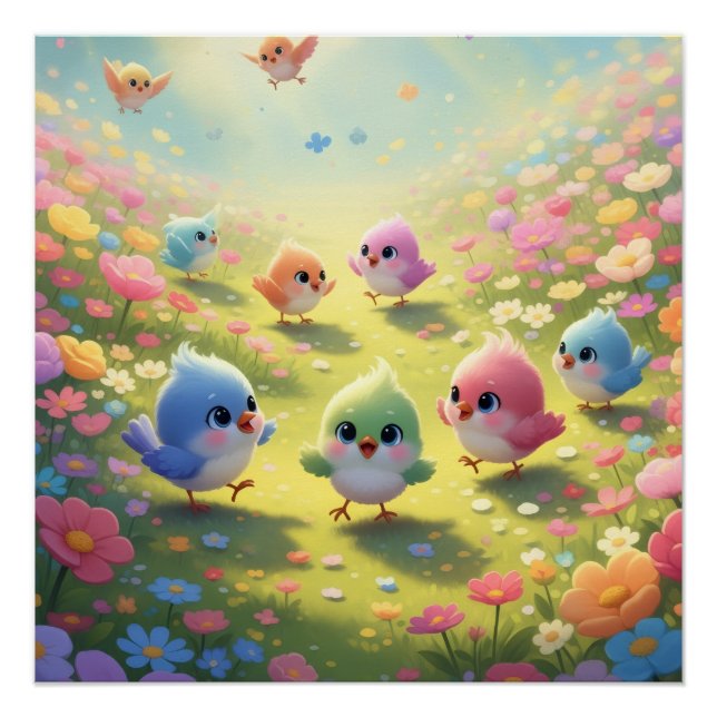 Colorful Chicks Poster (Front)