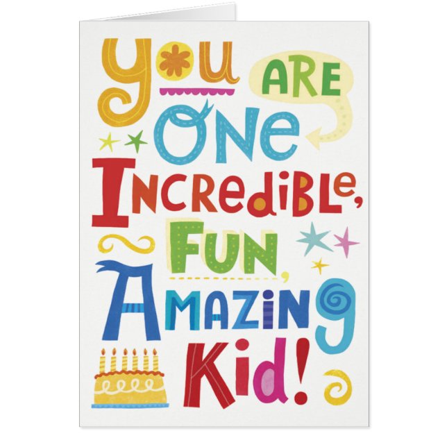 Colorful Childrens Birthday Card (Front)