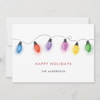 Colorful Christmas Bulbs Holiday Card