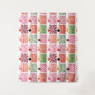 Colorful Christmas Gift Pattern Tapestry