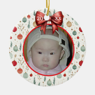 Colorful Christmas Ornaments Personalized Photo