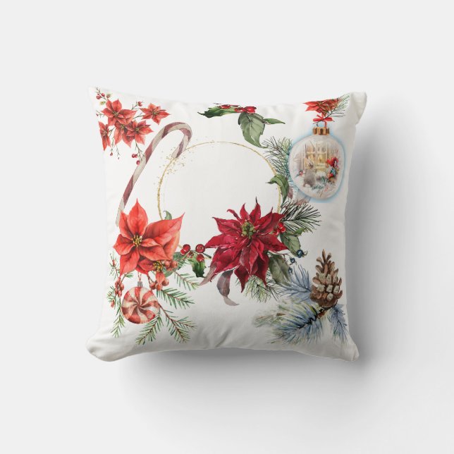 Colorful Christmas Photo Decorative Filling Pillow (Front)