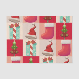 COLORFUL CHRISTMAS PRESENTS SANTA CANDY TREE TISSUE PAPER