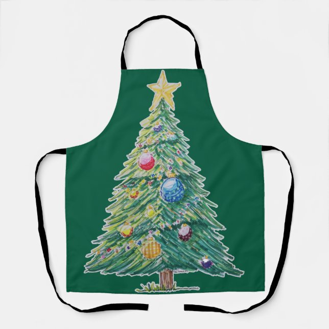 Colorful Christmas Tree Apron (Front)
