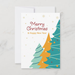 Colorful Christmas tree set. Card