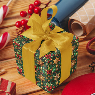 Colorful Christmas Vibe Festive Pattern Wrapping Paper