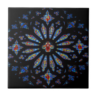 Colorful Church Stained Glass Ceramic Tile