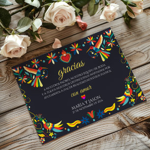 Colorful Cinco de Mayo Fiesta Spanish Wedding Thank You Card