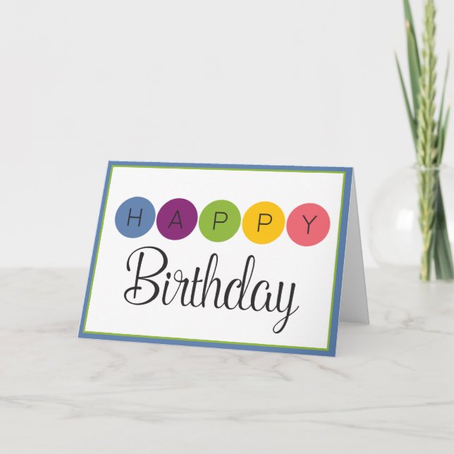 Colorful Circle Happy Birthday Card (Front)