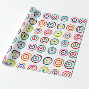 Colorful circle rainbow watercolor wrapping paper