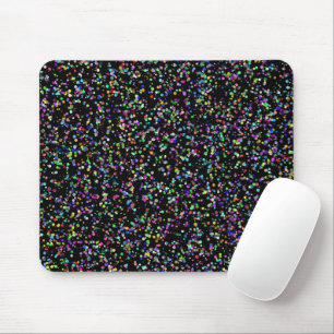 Colorful circles bubbles on black unique pattern mouse pad