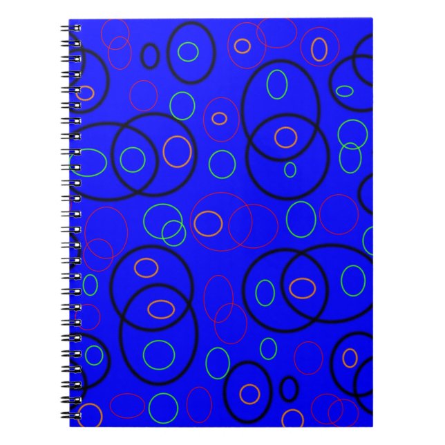 Colorful circles on blue notebook (Front)