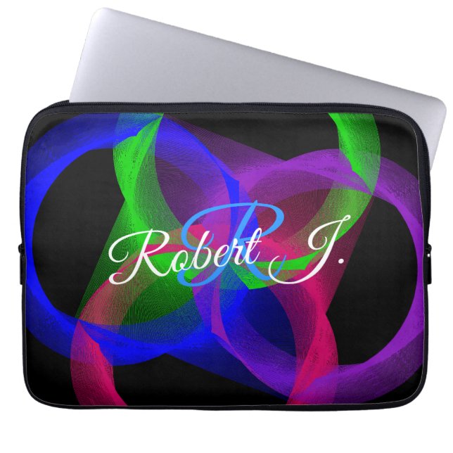 Colorful Circular Blend Geometric Laptop Case (Front)