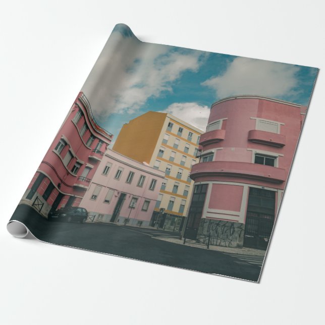 COLORFUL CITY WRAPPING PAPER (Unrolled)