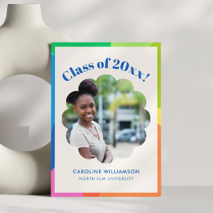 Colorful Class 2026 Flower Frame Photo Graduation Announcement