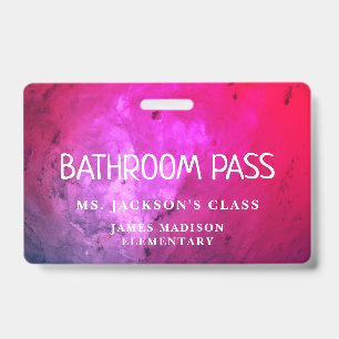 Colorful Classic Back To School Bathroom Hall Pass ID Badge