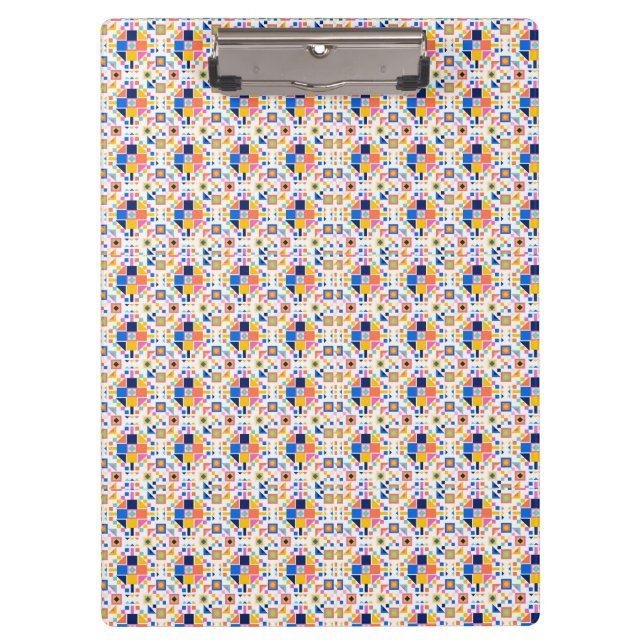 Colorful clipboard with geometric pattern  (Front)