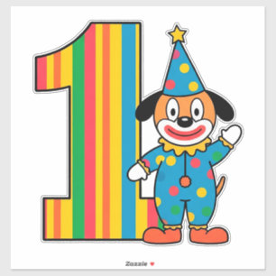 Colorful Clown With Rainbow Number